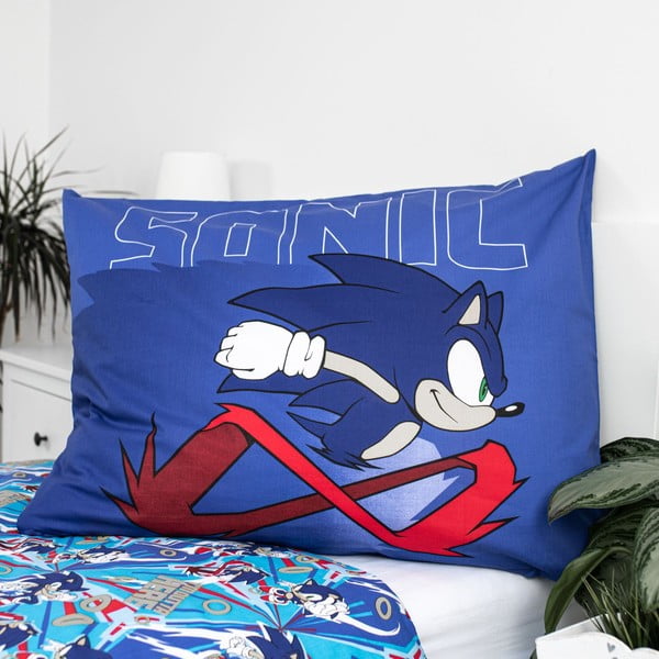 Plava pamučna dječja posteljina za krevet za jednu osobu 140x200 cm Sonic "Let´s go" – Jerry Fabrics-image-3