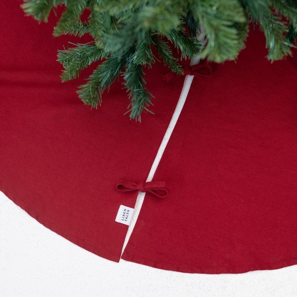 Crveni okrugli tepih ø 125 cm - Linen Tales-image-1