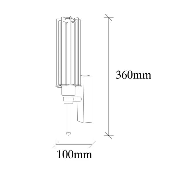 Crna/u zlatnoj boji zidna lampa ø 8 cm Fellini – Opviq lights-image-4