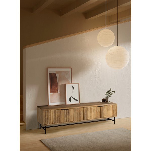 TV komoda od masivnog manga u prirodnoj boji 190x50x40 cm Mundra – MOME-image-1