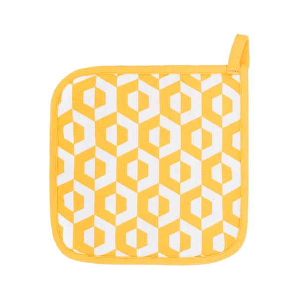 Set od 2 žuta pamučna držača za lonac Tiseco Home Studio Hexagon