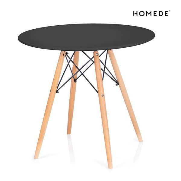 Okrugli blagovaonski stol s crnom pločom stola ø 80 cm Tebe – Homede