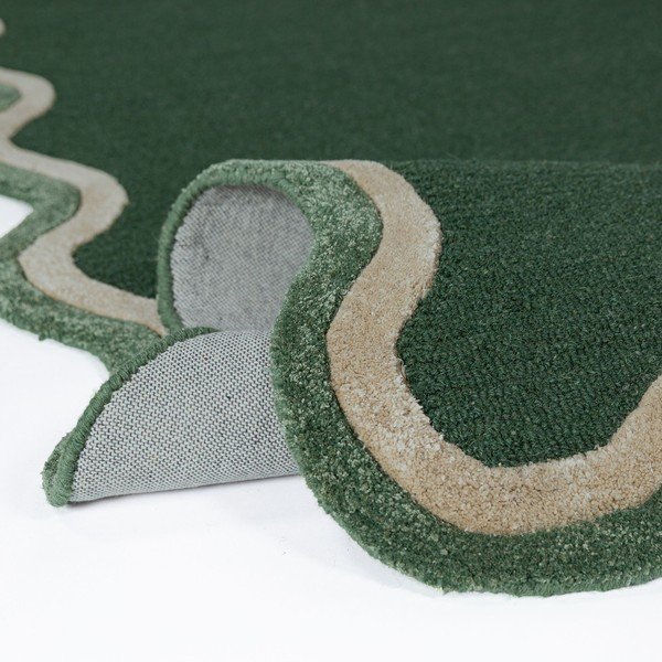 Tamno zeleni ručno rađen tepih od mješavine vune 120x170 cm Rivo Wool – Flair Rugs-image-3