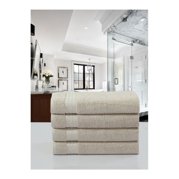 Bež pamučni ručnici u setu 4 kom od frotira 50x100 cm – Good Morning-image-2