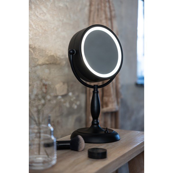 Mat crna stolna lampa sa staklenim sjenilom (visina 36 cm) Face – Markslöjd-image-1