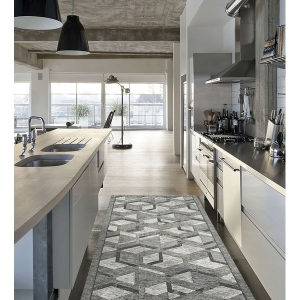 Sivo-crna podloga Floorita Hypnotik, 55 x 140 cm-image-1