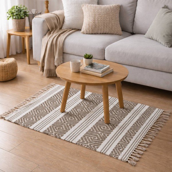 Periv tepih od mješavine pamuka u prirodnoj boji 50x80 cm Murano – douceur d'intérieur-image-1