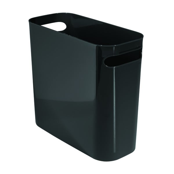 Crna kanta za otpad s ručkama iDesign Una, 8,8 l