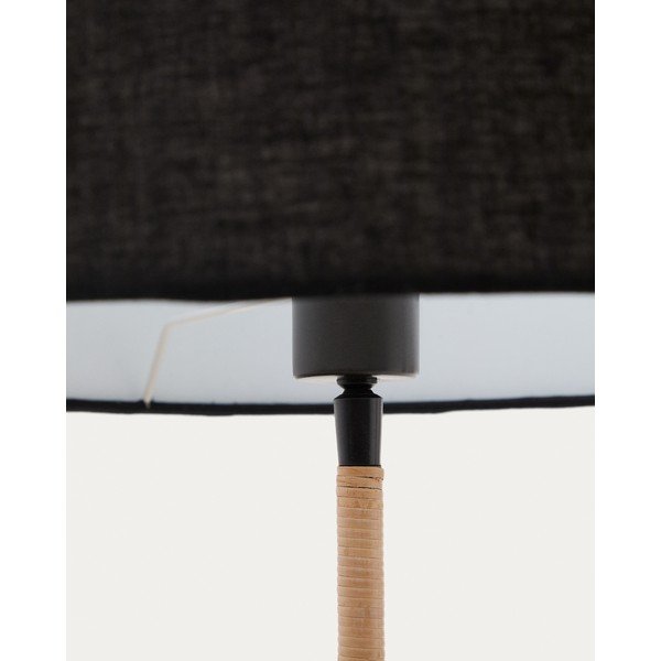 Crna stojeća svjetiljka s tekstilnim sjenilom (visina 160 cm) Canar – Kave Home-image-3