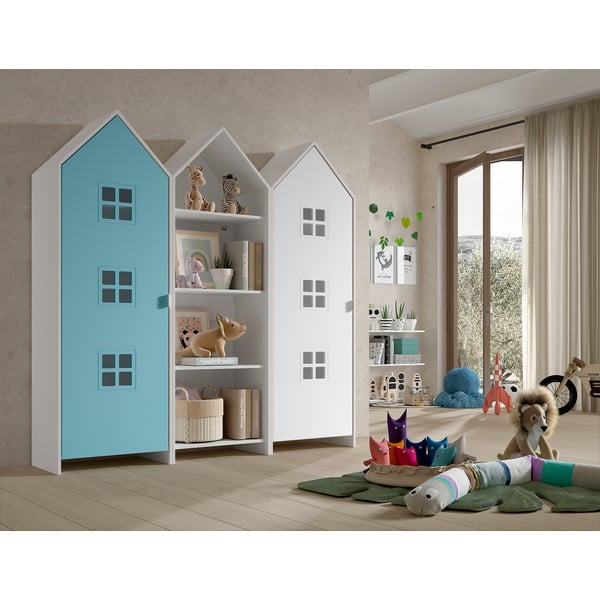 Bijela/svijetlo plava otvorena dječja garderoba 173x171,5 cm CASAMI BRUGES – Vipack-image-1