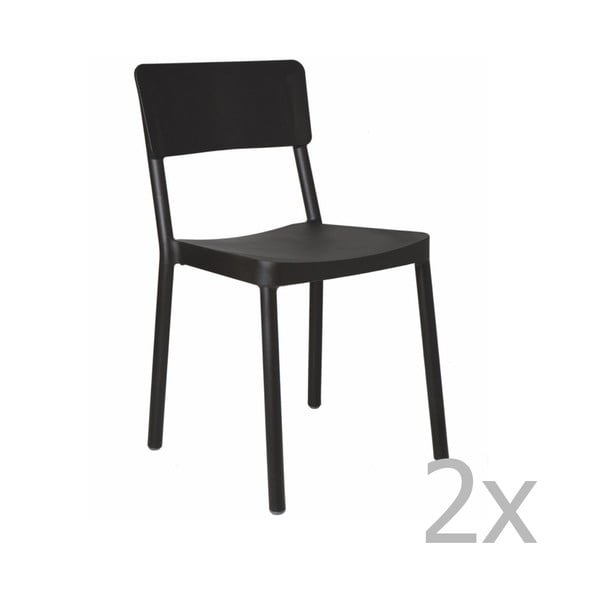 Set od 2 crne vrtne stolice Resol Lisboa