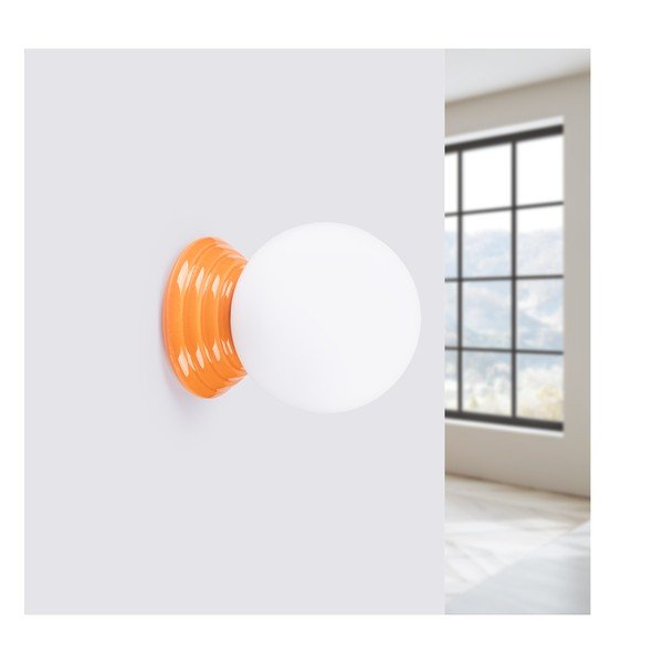 Narančasta zidna lampa keramička ø 12 cm Farsa – Sollux-image-4