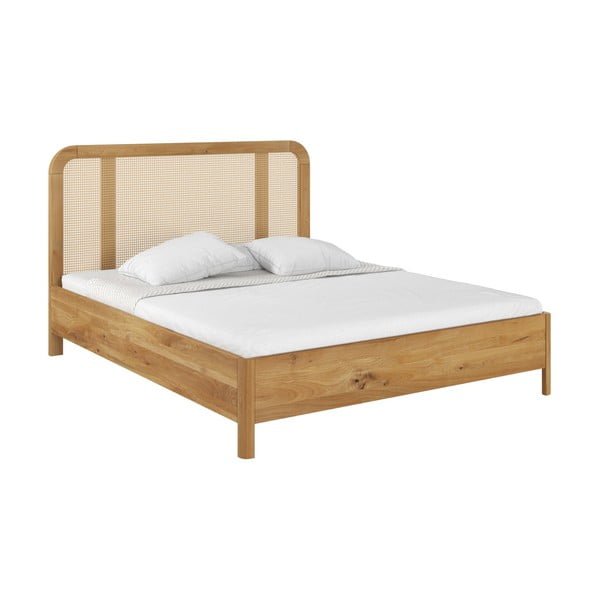 Bračni krevet od hrastovog drveta 200x200 cm u prirodnoj boji Harmark - Skandica