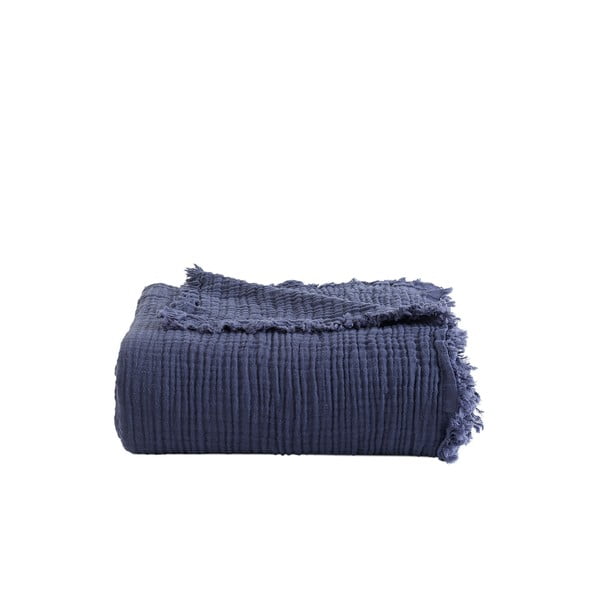 Plavi pamučni prekrivač za bračni krevet 200x250 cm Cuenca - Mijolnir