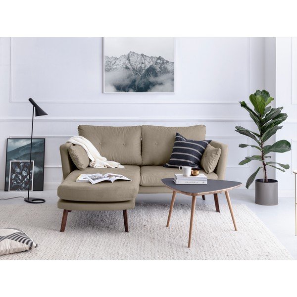 Tamno bež trosjed Mazzini Sofas Elena, s ležaljkom na lijevom uglu-image-1