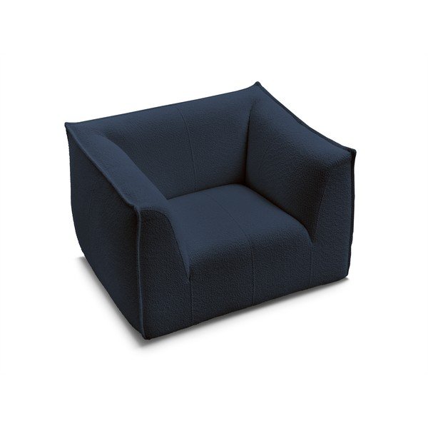 Tamno plava fotelja od bouclé tkanine Giorgia – Bobochic Paris-image-4