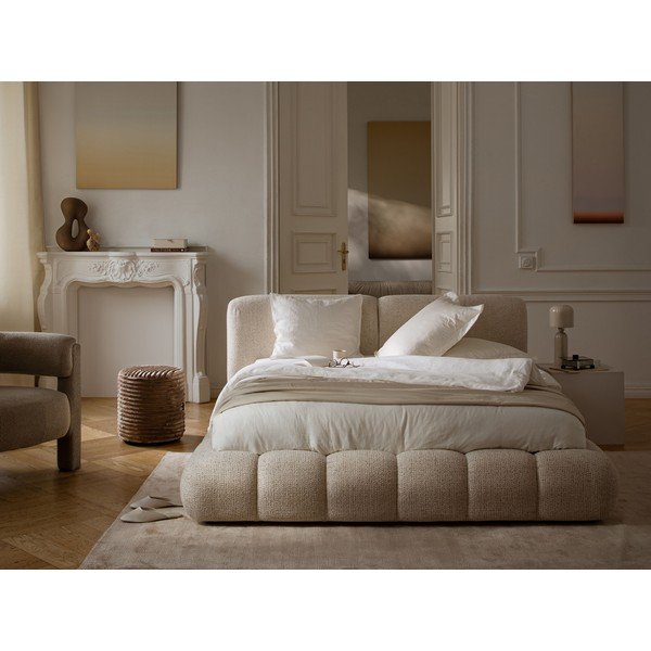 Zeleni tapecirani bračni krevet s prostorom za odlaganje s podnicom 180x200 cm Solange – Micadoni -image-1