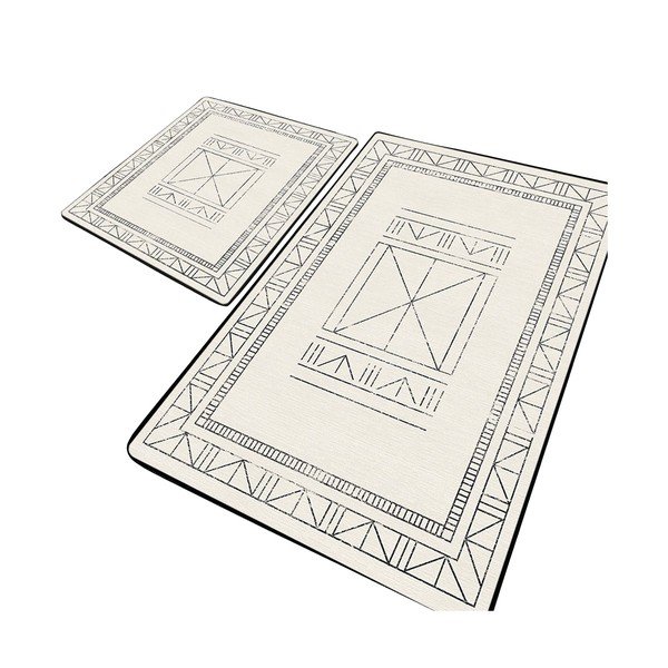 Krem kupaonske prostirke u setu 2 kom 60x100 cm Touch – Foutastic