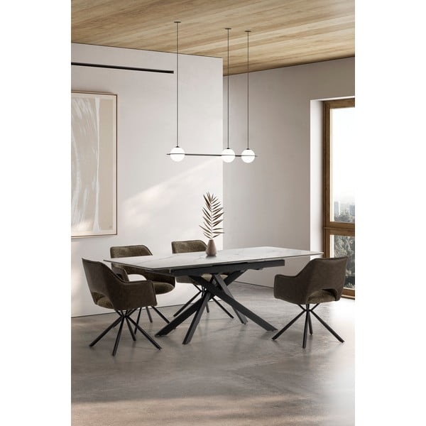 Zelene podstavljene blagovaonske stolice u setu s naslonima za ruke 2 kom Mariel – Marckeric-image-1