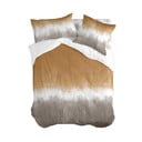 Bijela/smeđa pamučna navlaka za poplun za krevet za jednu osobu 140x200 cm Tie dye – Blanc