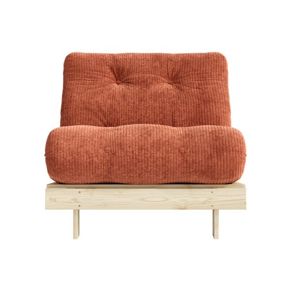 Futon fotelja na rasklapanje od samta boja terakote Roots – Karup-image-3