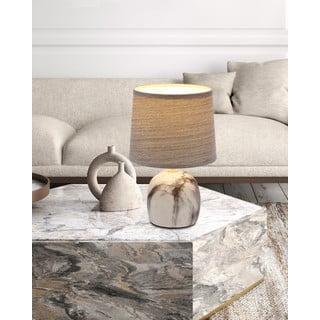 Svijetlo siva stolna lampa s tekstilnim sjenilom (visina 25 cm) Adelina – Candellux Lighting