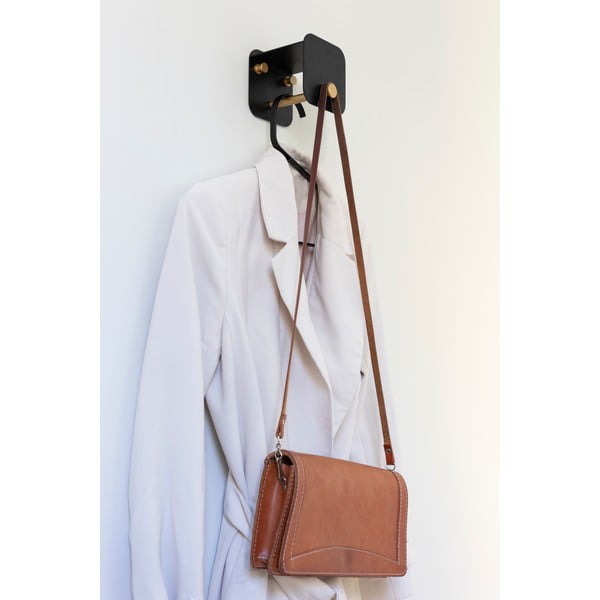 Crna metalna zidna vješalica s policom Hang in There – UMAGE-image-4