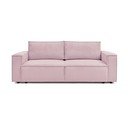 Svijetlo ružičasta sklopiva sofa od samta 245 cm Nihad – Bobochic Paris
