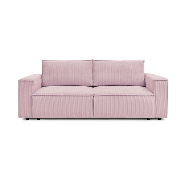 Svijetlo ružičasta sklopiva sofa od samta 245 cm Nihad – Bobochic Paris