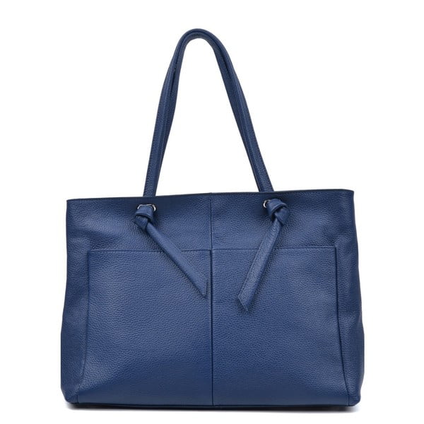 Plava kožna torbica Anna Luchini Layo