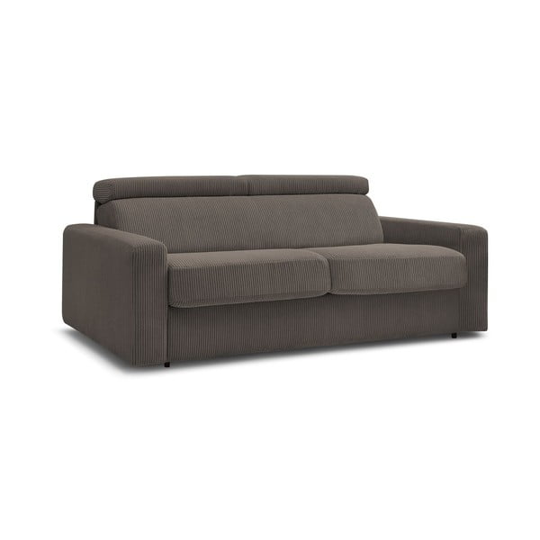 Siva/smeđa sklopiva sofa od samta 195 cm Monaco – Bobochic Paris-image-3