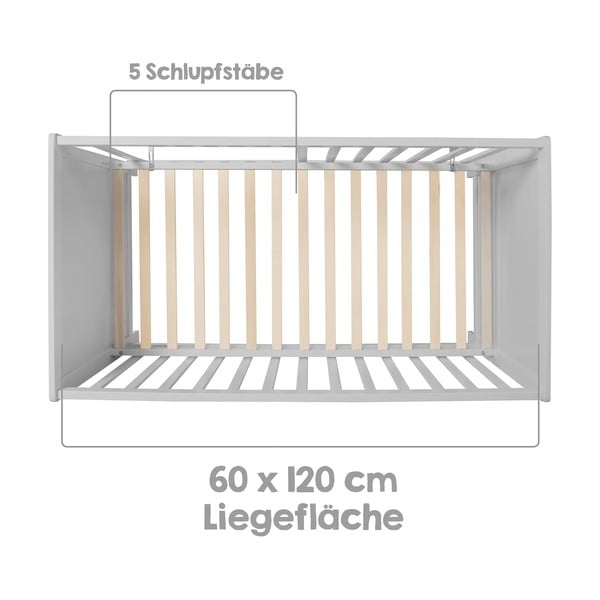 Svijetlo sivi dječji krevet 60x120 cm – Roba-image-4