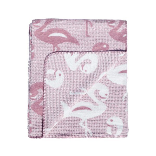 Ružičasta dekica s notom pamuka Flamingo, 180 x 220 cm-image-2