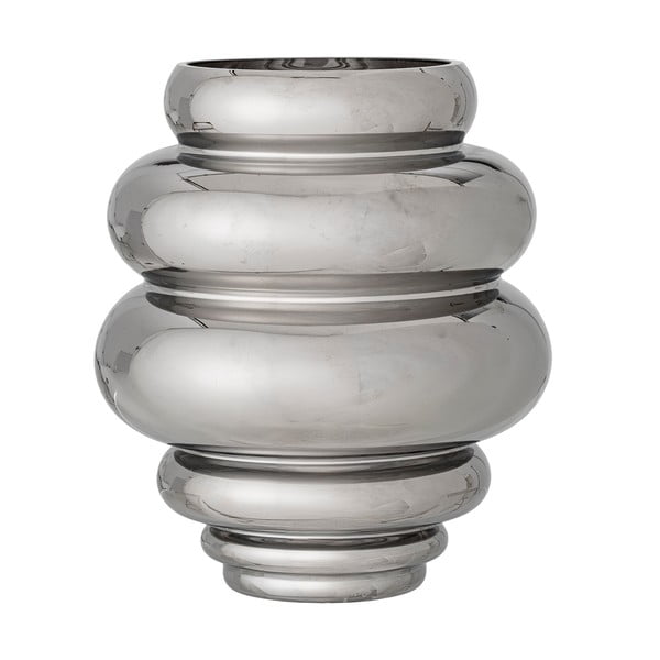 Staklena ručno izrađena vaza u srebrnoj boji (visina 24 cm) Zorya – Bloomingville