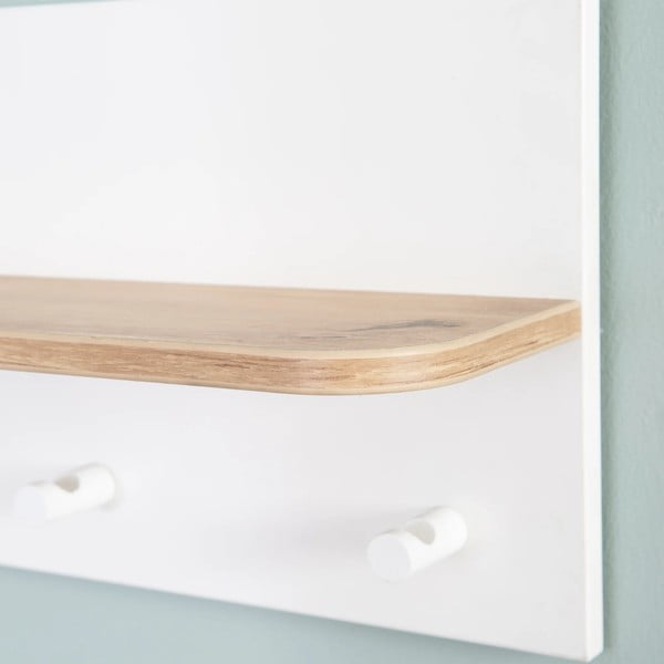 Bijela/u prirodnoj boji zidna dječja vješalica u dekoru hrasta Ava – Roba-image-3