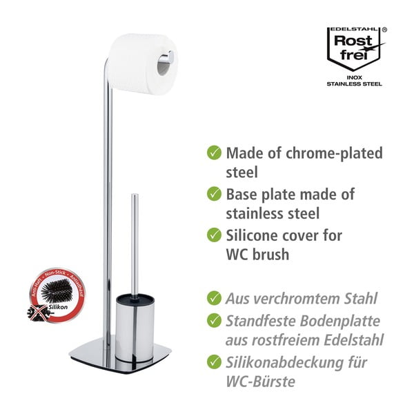 Držač toaletnog papira s četkom od nehrđajućeg čelika Iria - Wenko-image-3