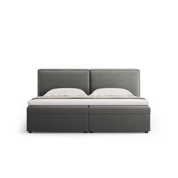 Sivi boxspring krevet s prostorom za pohranu 160x200 cm Arendal – Cosmopolitan Design-image-4