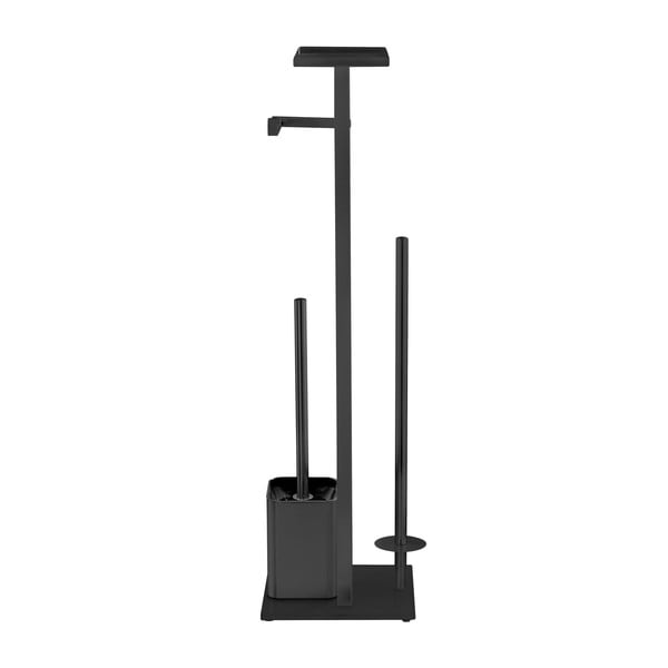 Crni držač za WC papir od nehrđajućeg čelika sa četkom Debar – Wenko-image-4