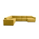 Žuta baršunasta modularna sofa u obliku slova U Scandic Sting, desni kut