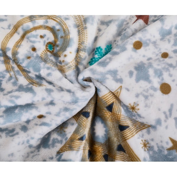 Bijela/plava posteljina za krevet za jednu osobu od mikropliša 140x200 cm Estrellas – My House-image-1