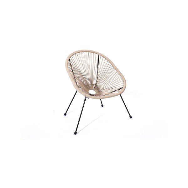 Bež vrtna fotelja od umjetnog ratana Le Bonom Avocado-image-4