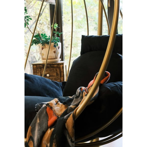 Crna/u zlatnoj boji viseća vrtna fotelja Damla – Floriane Garden-image-1