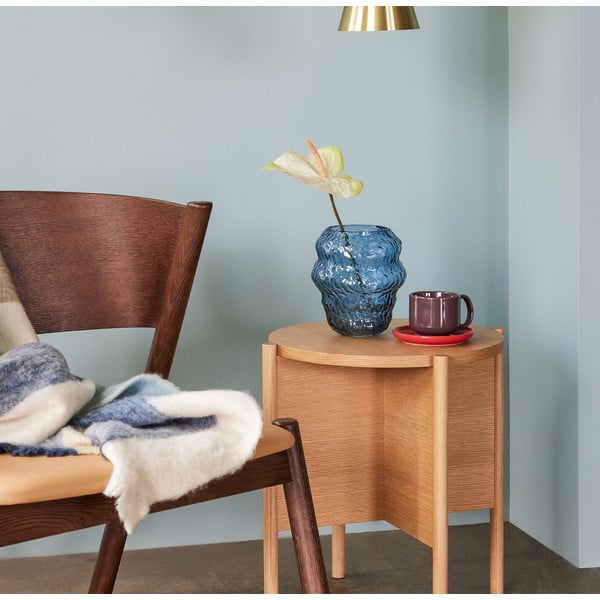 Svijetlo plava staklena ručno izrađena vaza (visina 18 cm) Aurora – Hübsch-image-1