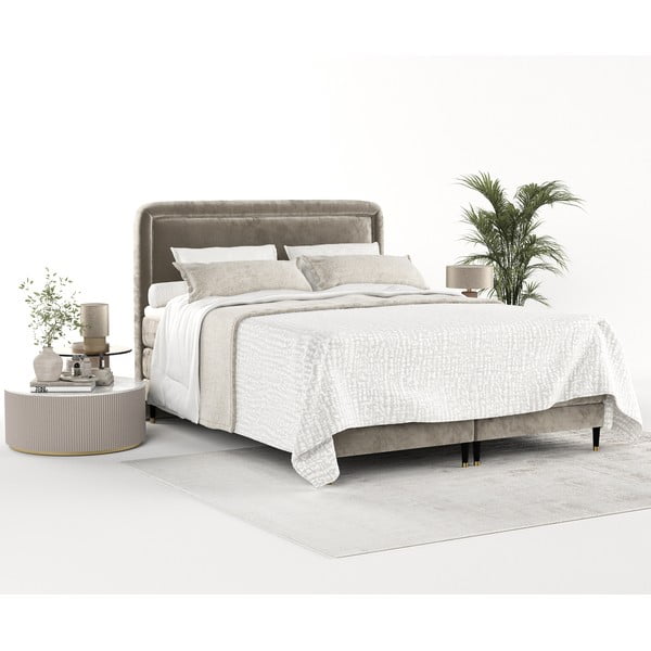 Svjetlo smeđi boxspring krevet 140x200 cm Dove – Maison de Rêve-image-4