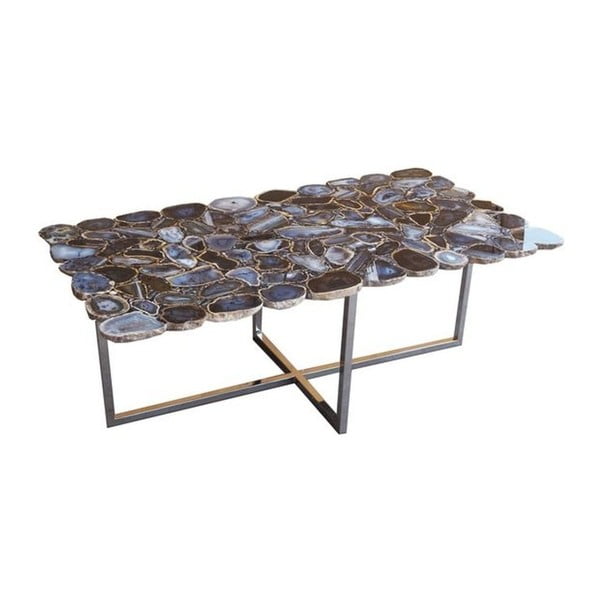 Konferencijski stol od nehrđajućeg čelika i kamene ploče Kare Design, 110 x 60 cm