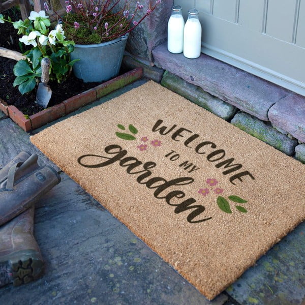 Otirač od kokosovih vlakana 60x90 cm Welcome to My Garden – Artsy Doormats-image-2
