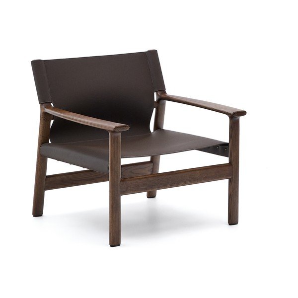 Tamno smeđa kožna fotelja Jan – Kave Home