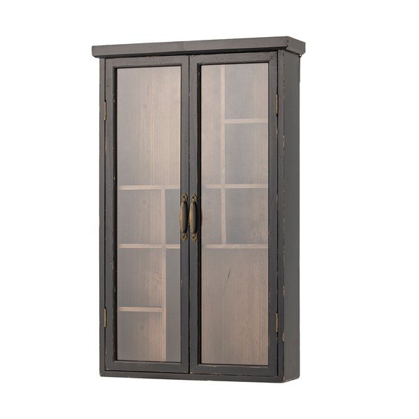 Crna viseća vitrina od masivne jele 50x80x14 cm Hazem – Bloomingville-image-3