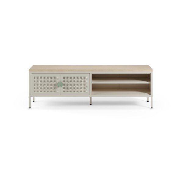 Krem/u prirodnoj boji metalna TV komoda 160x50x35 cm Sayla – Marckeric