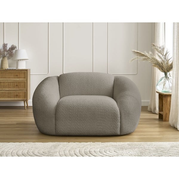 Siva/smeđa fotelja od bouclé tkanine Tina – Bobochic Paris-image-3